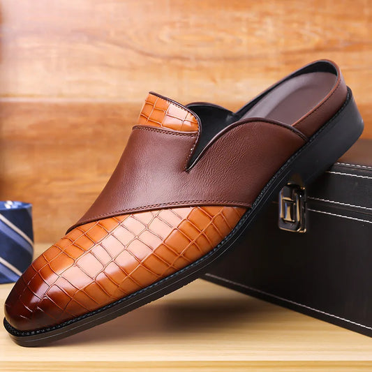Women's Leather Summer Mules - 
Fashinoza