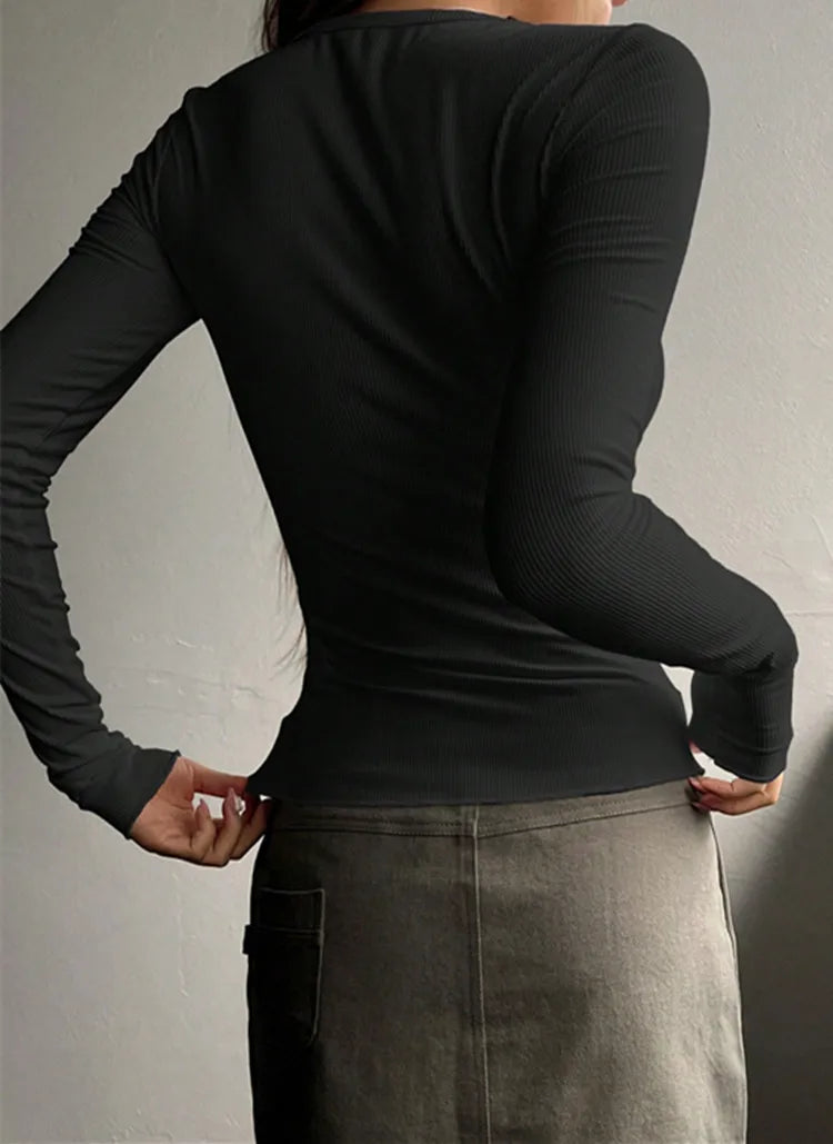 Men's Minimalist Rib Henley Shirt