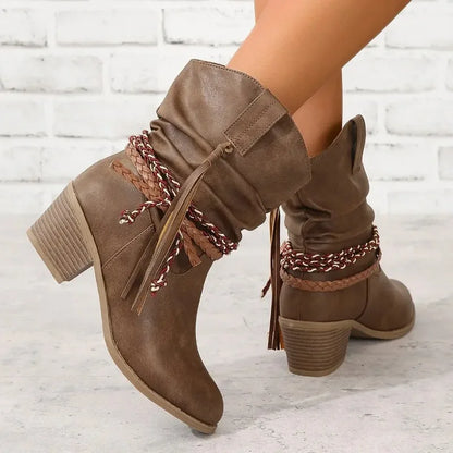 Women's Block Heel Cowboy Boots
