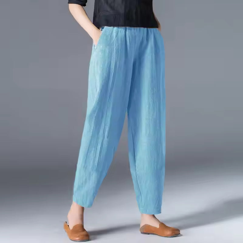 Women's High Waist Tapered Fit Trousers