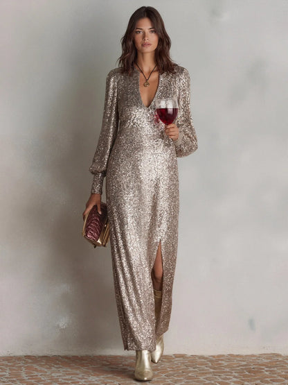 Women's Sparkly Sequin Evening Dress