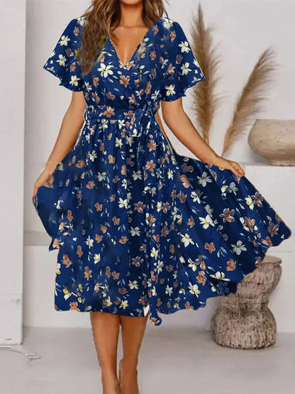 Evy Women's Midi Dress Floral Print - 
Fashinoza