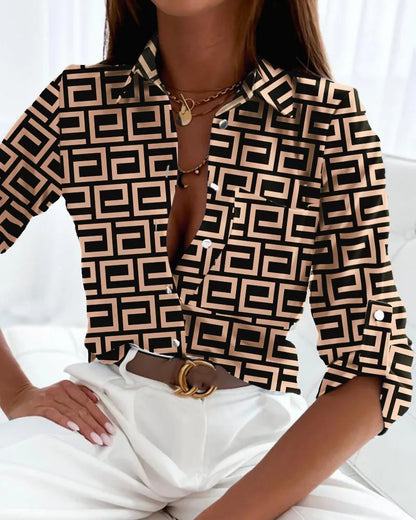 Women's Elegant Blouse Artistic Print