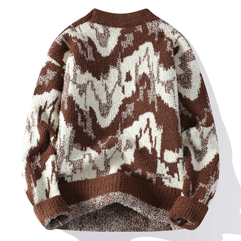 Abstract Textured Knit Sweater
