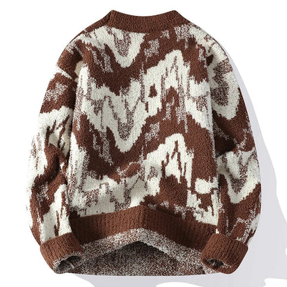 Abstract Textured Knit Sweater