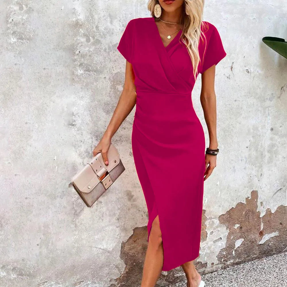 Women's Casual V-Neck Mini Dress
