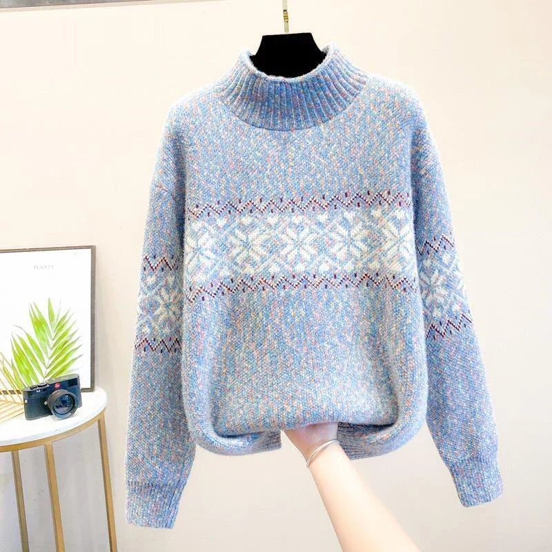Women's High Neck Turtleneck Sweater - Fashinoza
