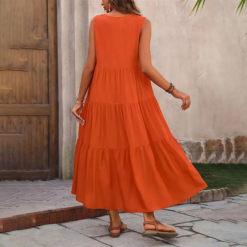 Women's Maxi Dress Layered Skirt