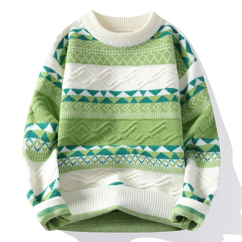 Geometric Knit Pattern Sweater