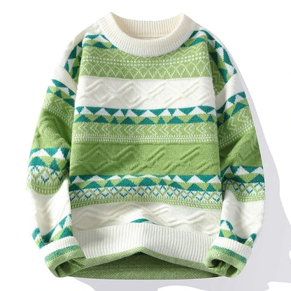 Geometric Knit Pattern Sweater