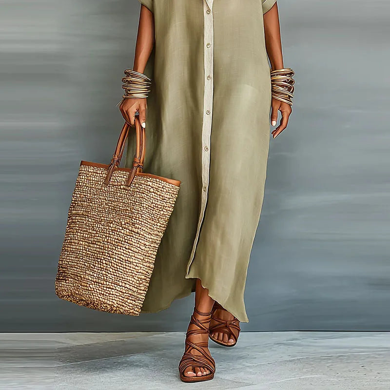 Women's Linen Long Sundress Shirt