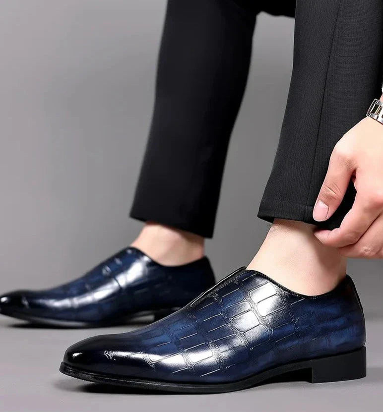 Textured Slip-On Loafer Shoes