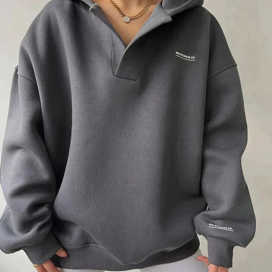 Women's Oversized V-Neck Sweater - 
Fashinoza