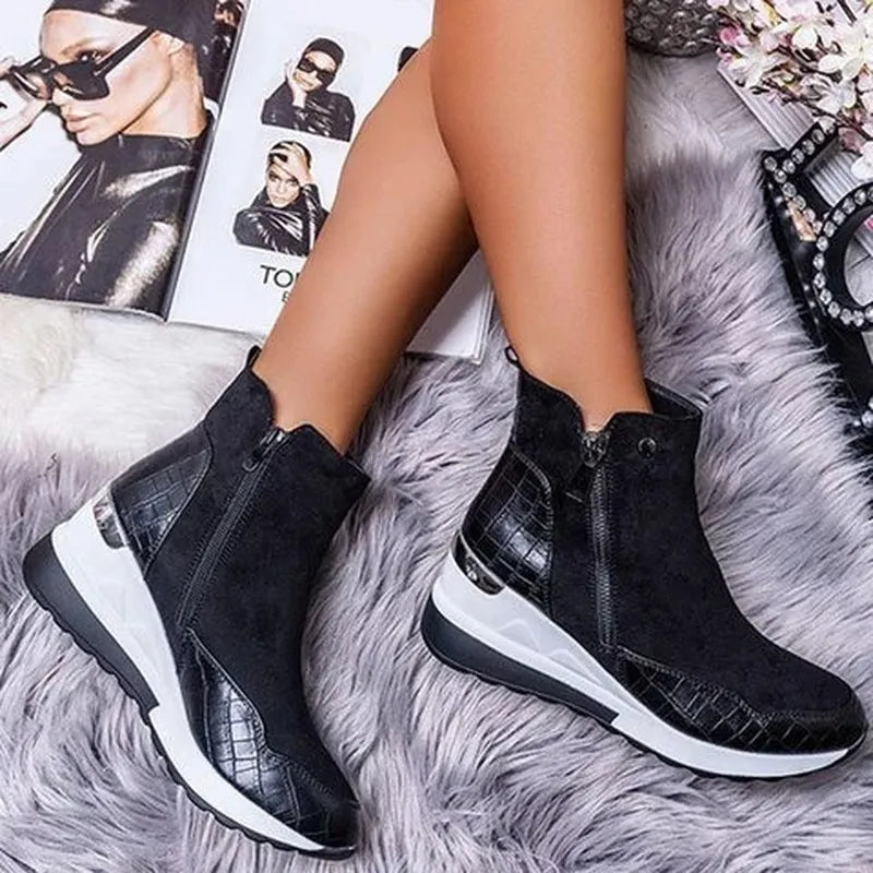 Women's Ankle Boots Platform Side Zip