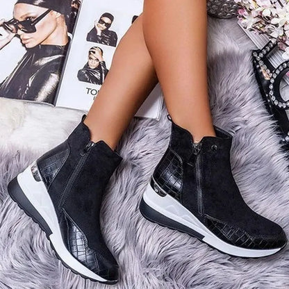 Women's Ankle Boots Platform Side Zip