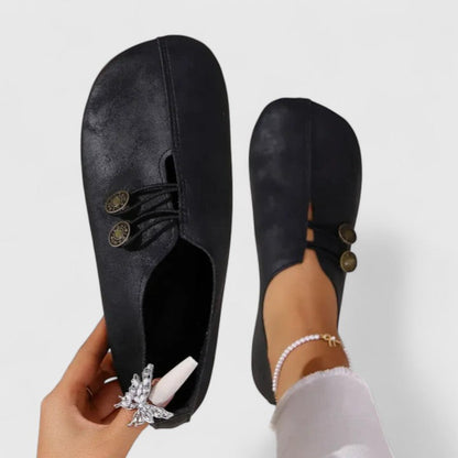 Women's Slip-On Loafers Button Detail - Fashinoza