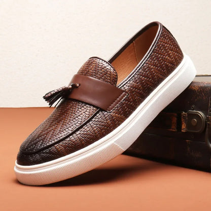 Men's Leather Formal Loafers - 
Fashinoza