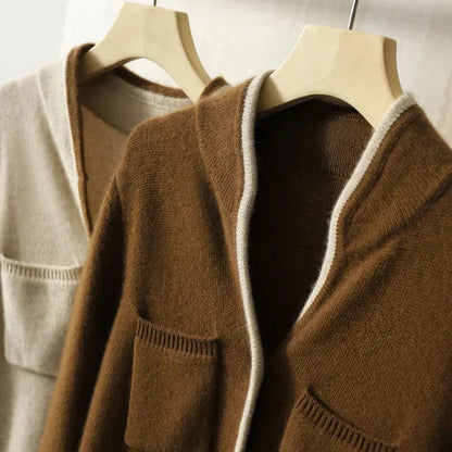 Women's Cardigan Sweater Four Patch Pockets