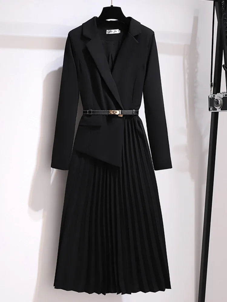 Women's Pleated A-Line Midi Dress