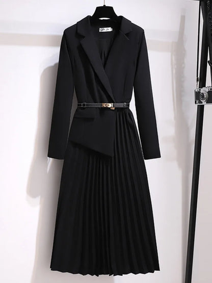 Women's Pleated A-Line Midi Dress