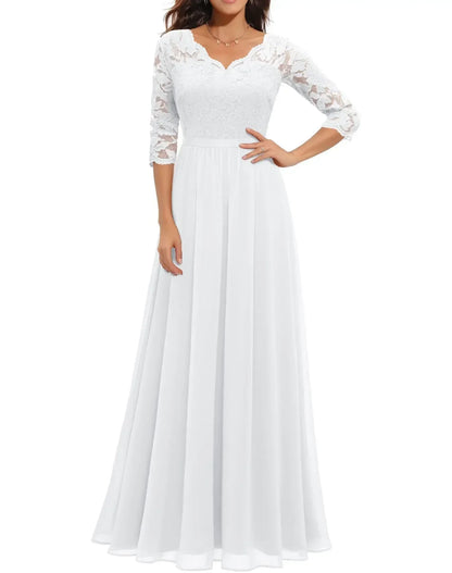 Women's Elegant Lace Long Dress