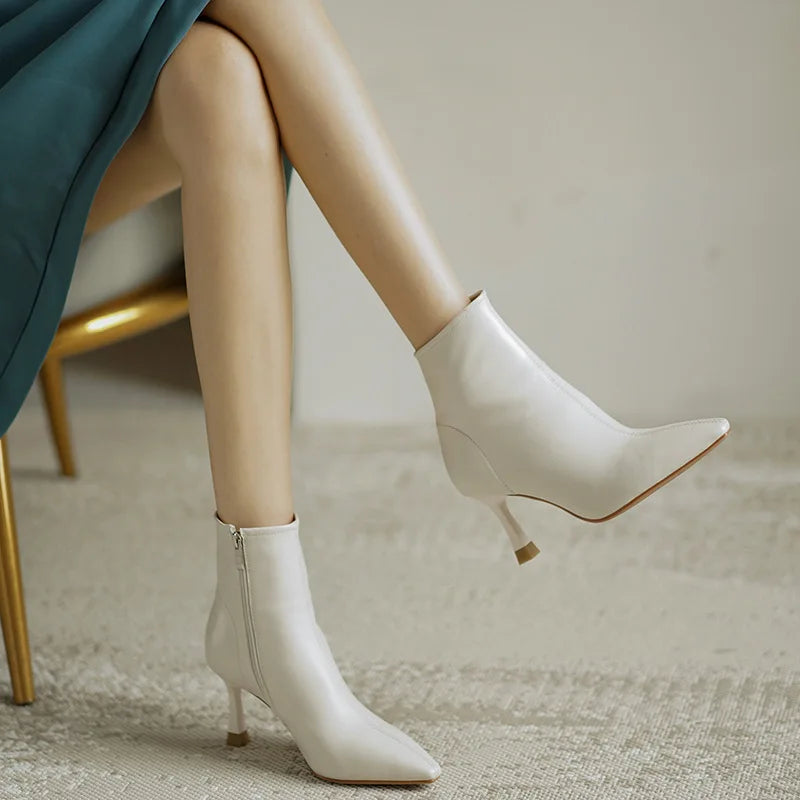 Women's Pointed Toe Ankle Boots Heel Style