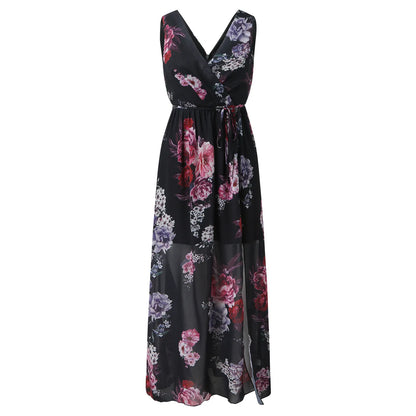 Women's Elegant Maxi Dress Slit Detail