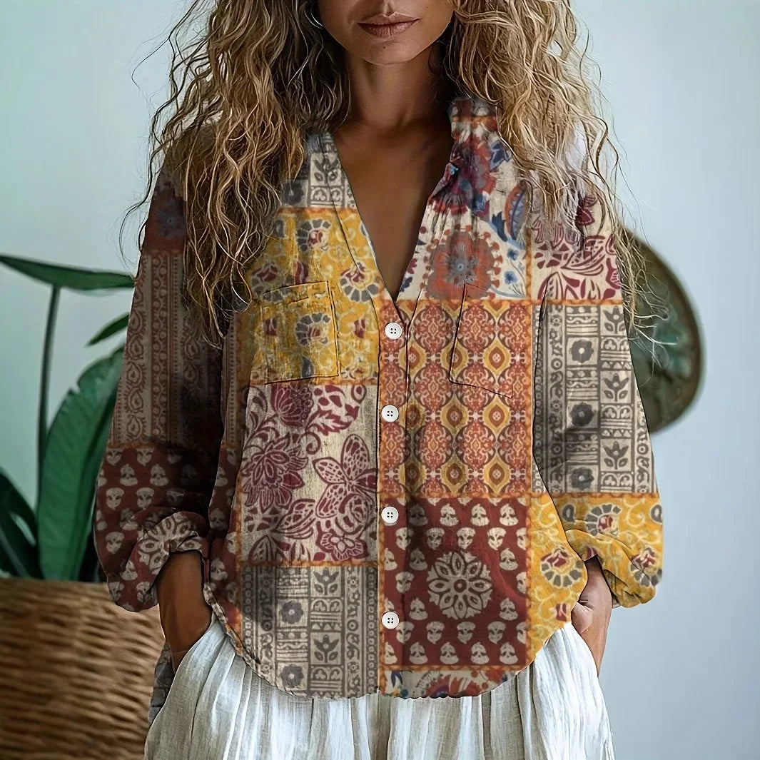 Women's Relaxed Fit Blouse Nature Print