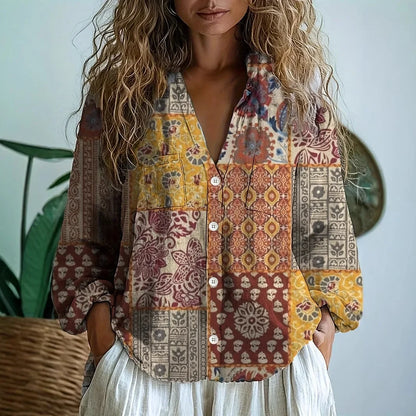 Women's Relaxed Fit Blouse Nature Print