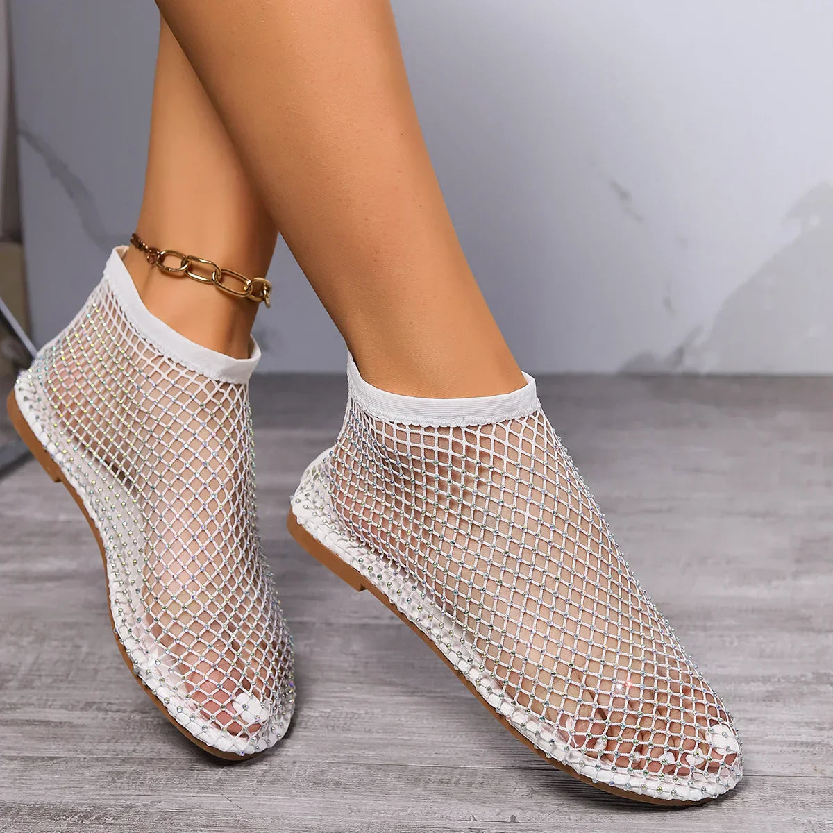 Women's Rhinestone Midnight Flat Shoes