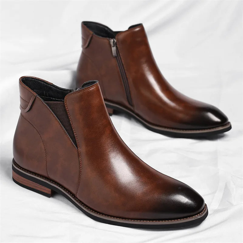 Lucciano Men's Leather Chelsea Boots