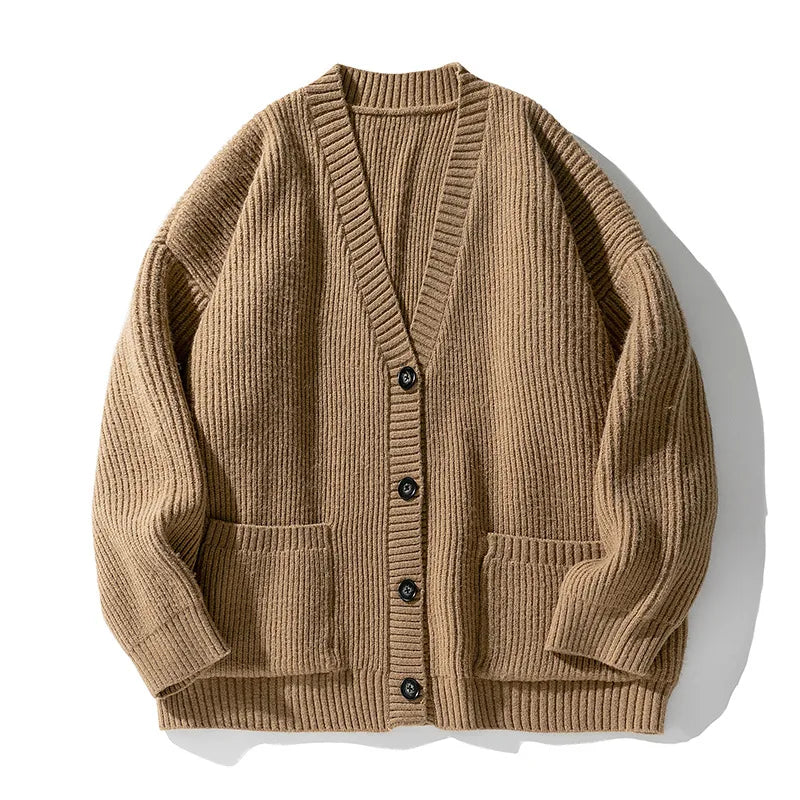 Oversized Knit Cardigan Sweater - 
Fashinoza