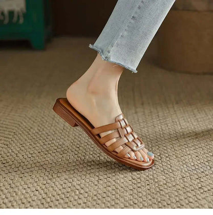 Sasha Women's Leather Flat Slides
