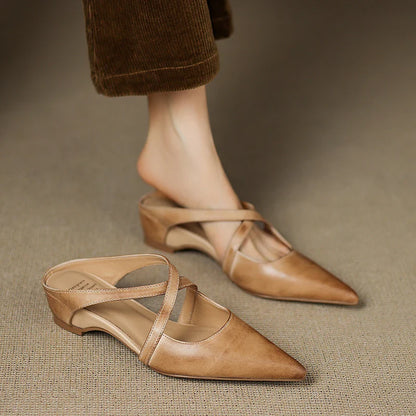 Aluna Genuine Leather Mules