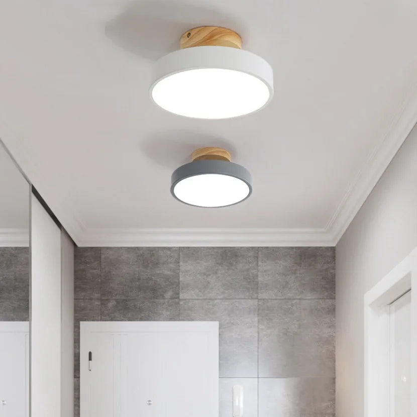 Wooden Round Ceiling Light Nordic Style