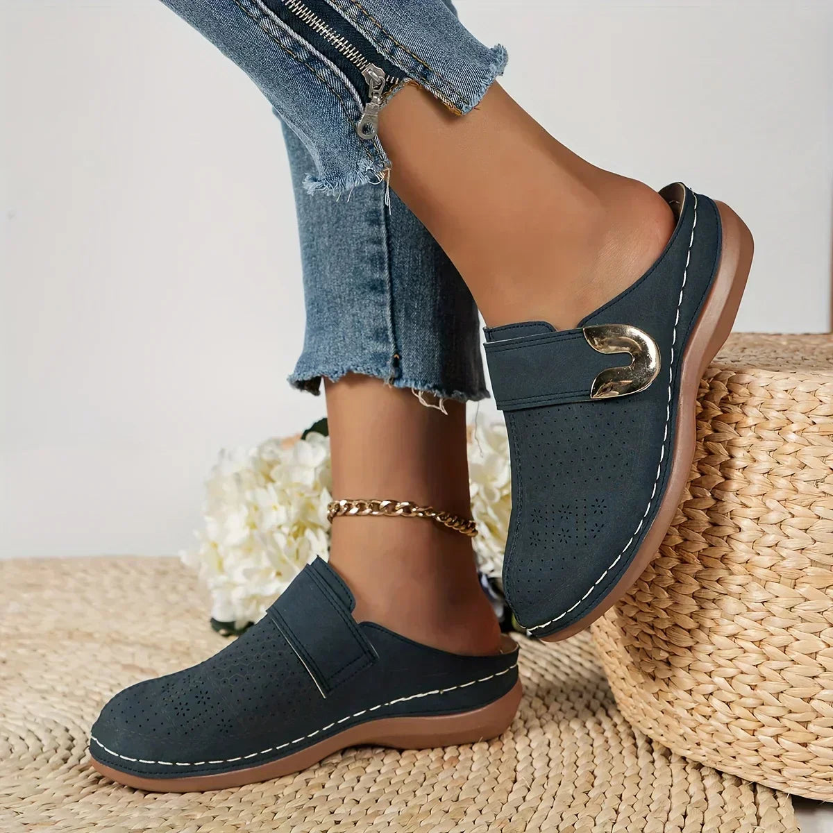 Ophelia Women's Wedge Sandals Adjustable Strap