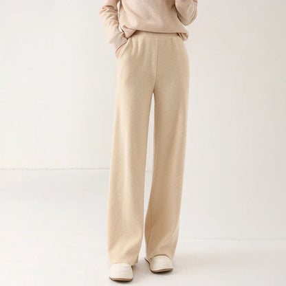 Relaxed Wide-Leg Pull-On Pants