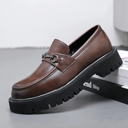 Men's Leather Dress Loafers - 
Fashinoza
