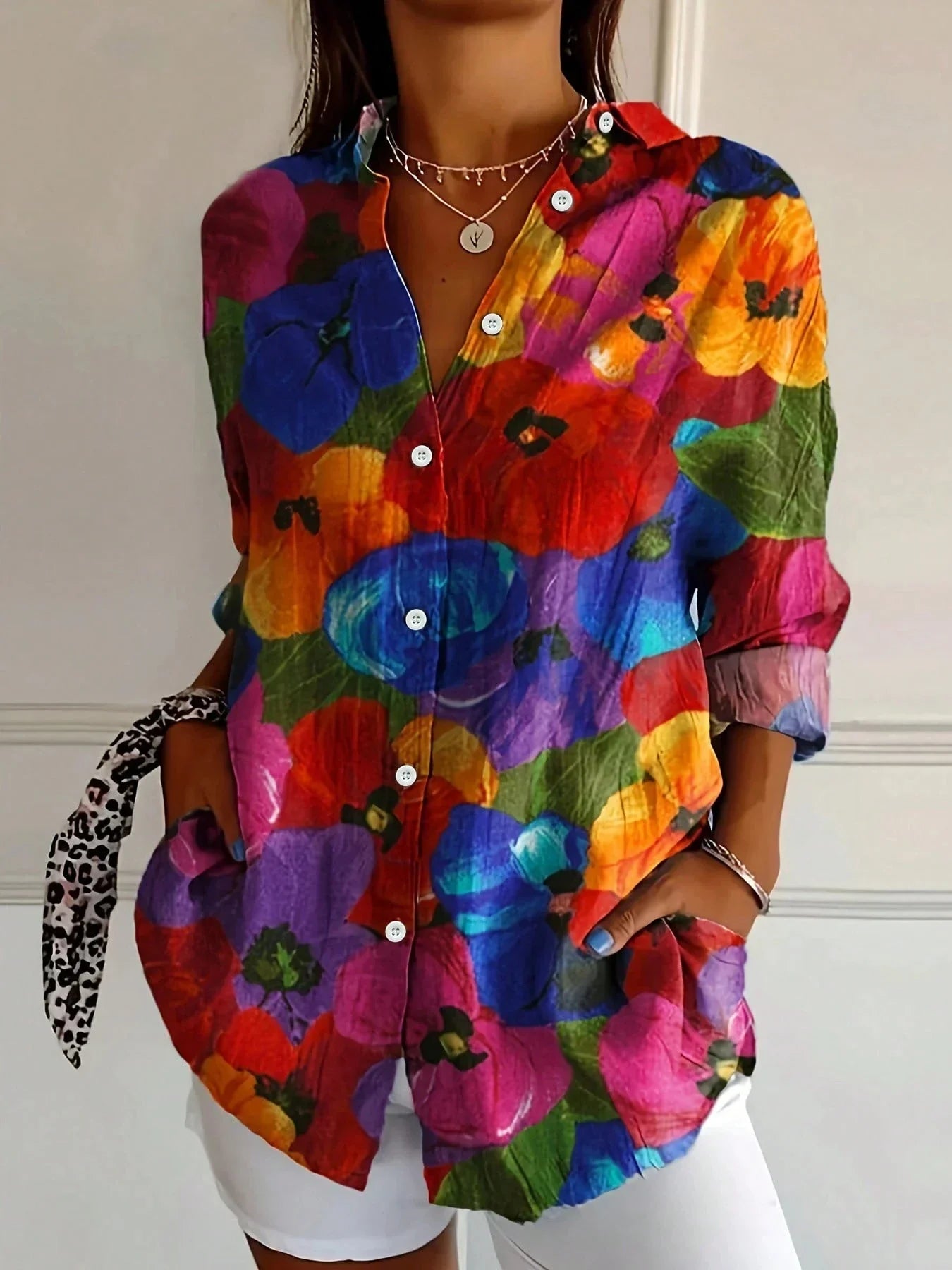 Women's Colorful Blouse Playful Print
