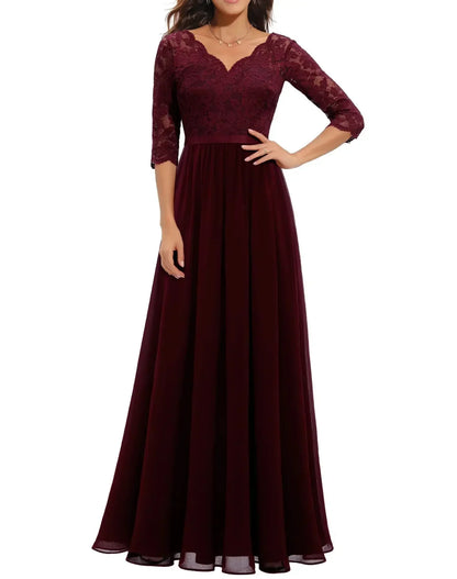 Women's Elegant Lace Long Dress