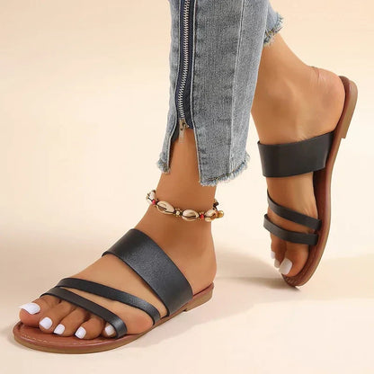Women's Flat Cushioned Sandals Lilac