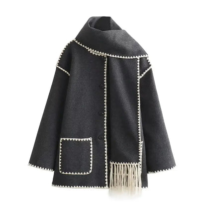 Relaxed Fit Knee-Length Wool Coat for Women – Stylish Cozy Warmth Caliboot