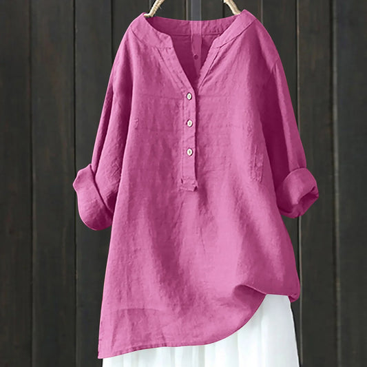 Womens Linen Summer Shirt - 
Fashinoza