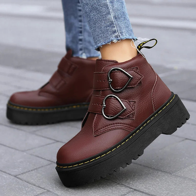 Leather Women's Platform Shoes