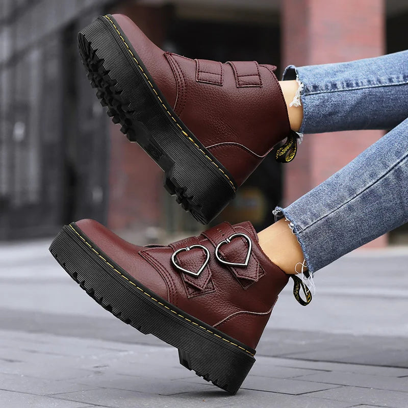 Leather Women's Platform Shoes