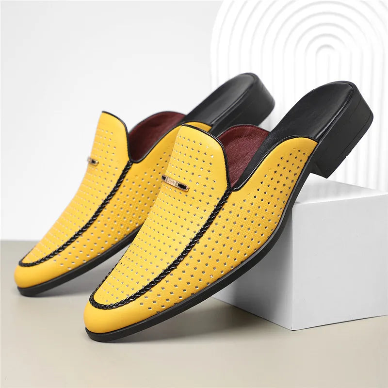 Leather Women's Summer Mules - 
Fashinoza