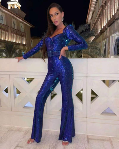 Women's Jumpsuit Stretchy Formal Black - Fashinoza