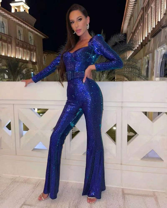 Women's Jumpsuit Stretchy Formal Black - Fashinoza