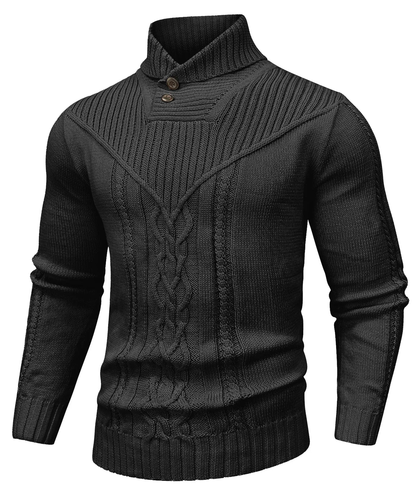 Classic Cable Knit Button Sweater
