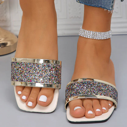 Women's Rhinestone Sandals Amber